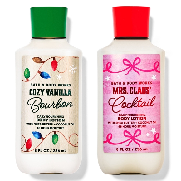 Bath & Body Works Other - Bath Body Works Cozy Vanilla Bourbon & Mrs. Claus' Cocktail Body Lotion Set NEW